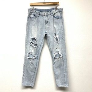 Articles of Society High Rise Distressed Boyfriend Jeans Size 28 Light Wash READ